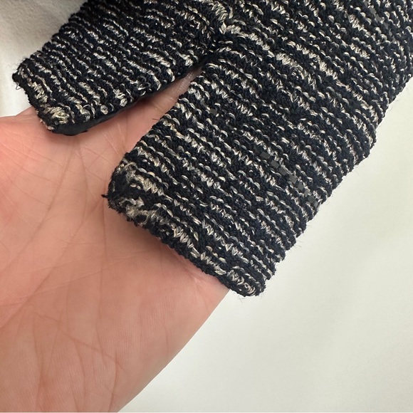 St. John Evening Metallic Knit Button Front Jacket in Black - Picture 9 of 10